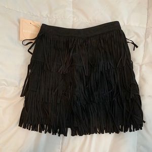 KITTENISH FRINGE MINI SKIRT